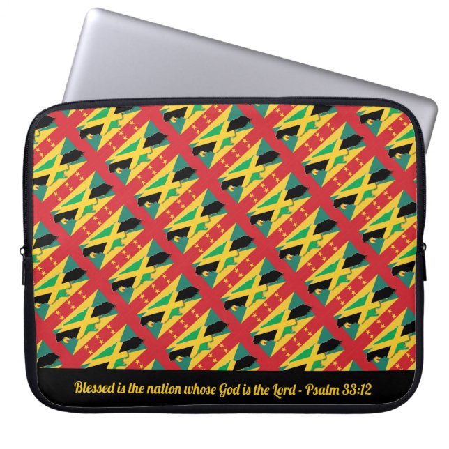 Duales Erbe JAMAICA GRENADA Christliche Schrift Laptopschutzhülle (Vorderseite)