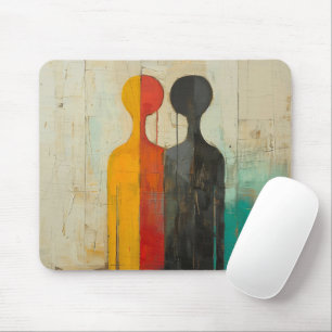 Dualität – Abstrakte menschliche Figuren im Kontra Mousepad