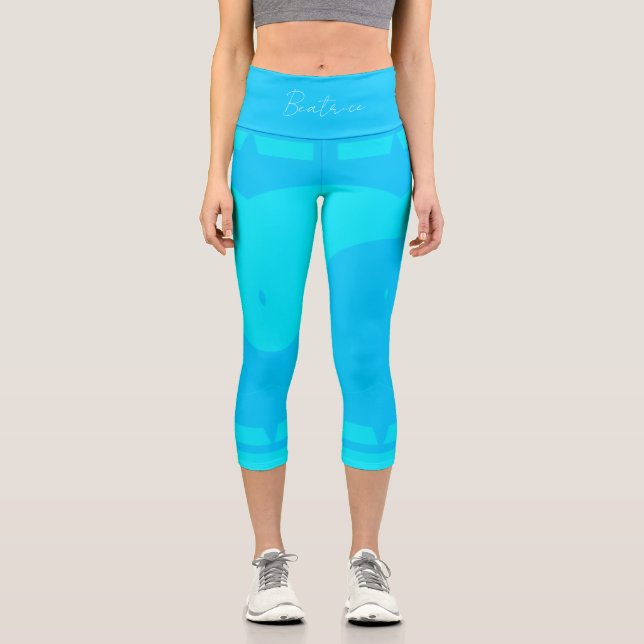 Dualität | Blues Yoga Capri Leggings (Vorderseite)