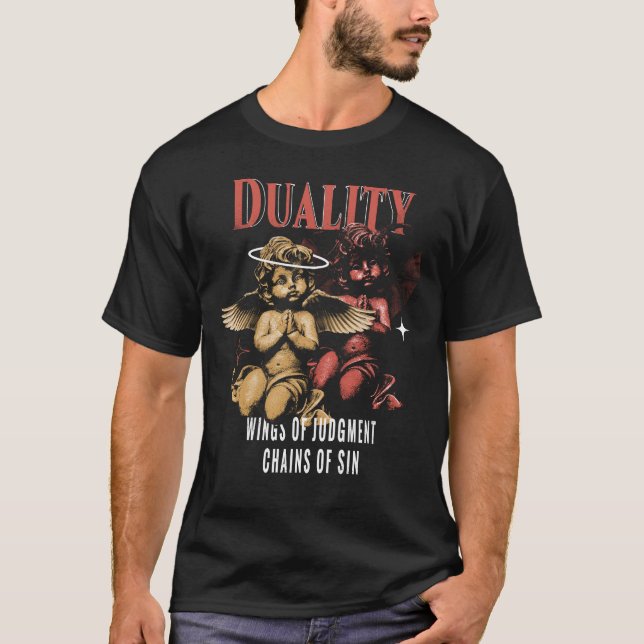 Dualität - Bruralist Streetwear Design T-Shirt (Vorderseite)