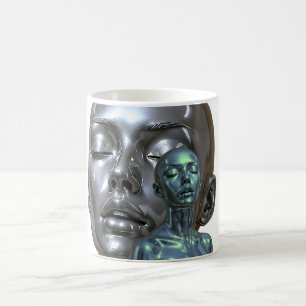 Dualität reflektiert kaffeetasse