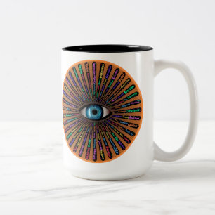 Dualität und alle sehende Augen-Tasse Zweifarbige Tasse