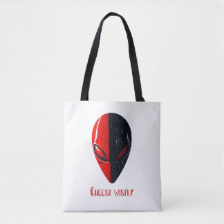 Dualitätsmaske – Rotes und schwarzes minimalistisc Tasche