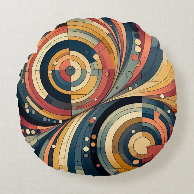 Duality - Bauhaus - Rundkopfkissen Rundes Kissen (Vorderseite)