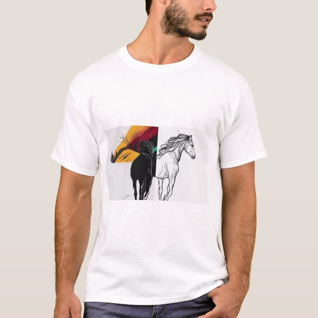 Duality of the Wild: Eine Geschichte von zwei Pfer T-Shirt (Vorderseite)