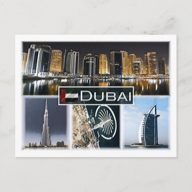 Dubai - Burj Khalifa - Jachthafen - Postkarte (Vorderseite)