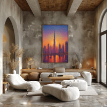 Dubai Burj Khalifa Pointillismus-Sonnenuntergang-S