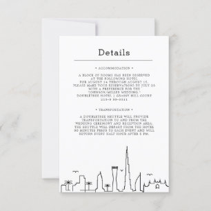 Dubai City Wedding   Gast Details Einladung