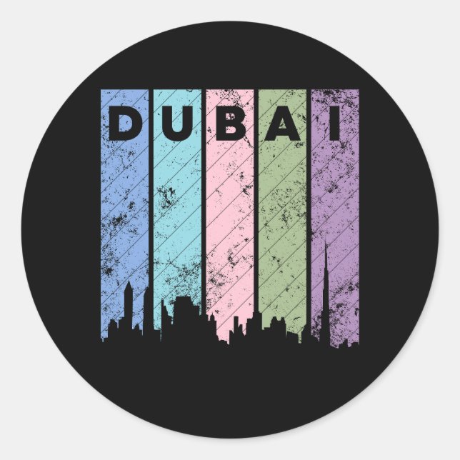 Dubai Classic Round Sticker (Vorderseite)