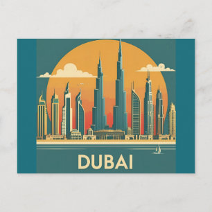 Dubai Coast Vintage Travel Postkarte
