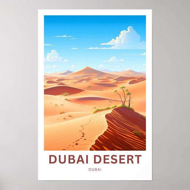 Dubai Desert Dubai Travel Print Poster (Vorne)