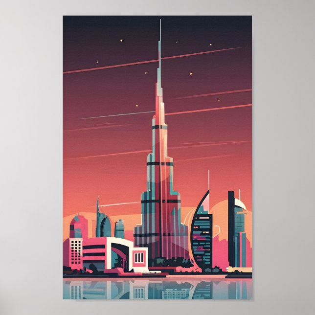 Dubai Elegance 4K City Landscape Print Poster (Vorne)