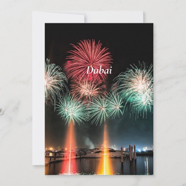 Dubai-Feuerwerk, beschriftet, Karte (Vorderseite)