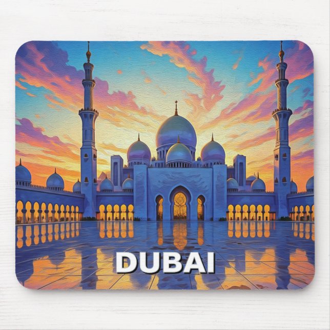 Dubai Grand Mosque UAE Sunset Mousepad (Vorne)