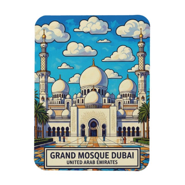 Dubai Grand Mosque UAE Travel Magnet (Vertikal)