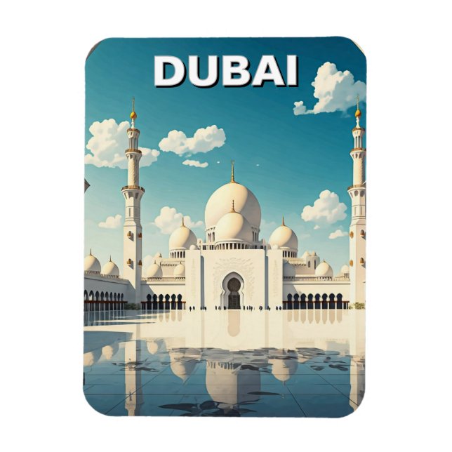 Dubai Grand Mosque VAE Travel Magnet (Vertikal)