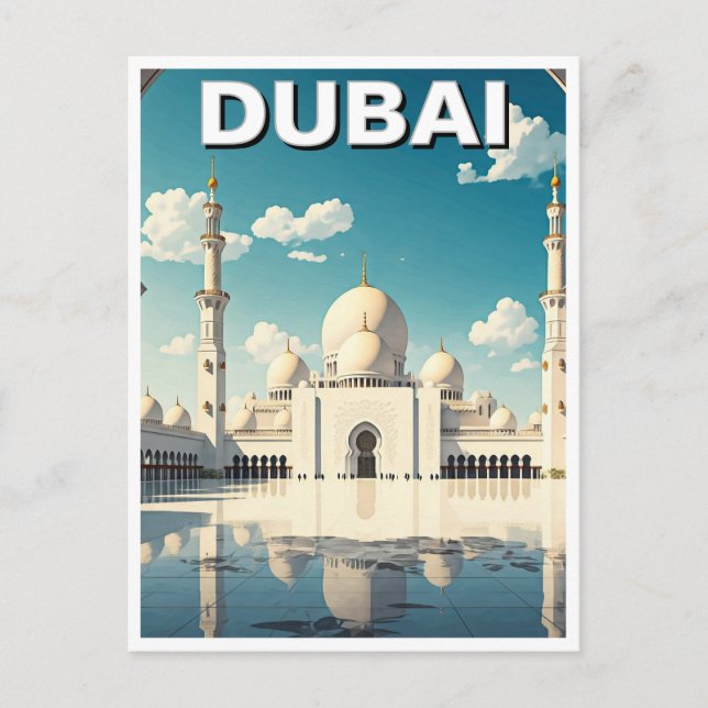 Dubai Grand Mosque VAE Travel Postkarte (Vorderseite)