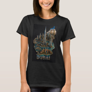 Dubai-Ikonische Skyline 3D-Kunst T-Shirt
