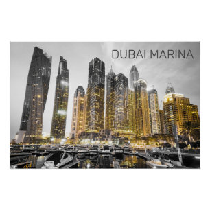 Dubai Marina City Vereinigte Arabische Emirate Sky Poster