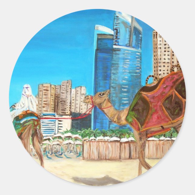 Dubai Marina Runder Aufkleber (Vorderseite)