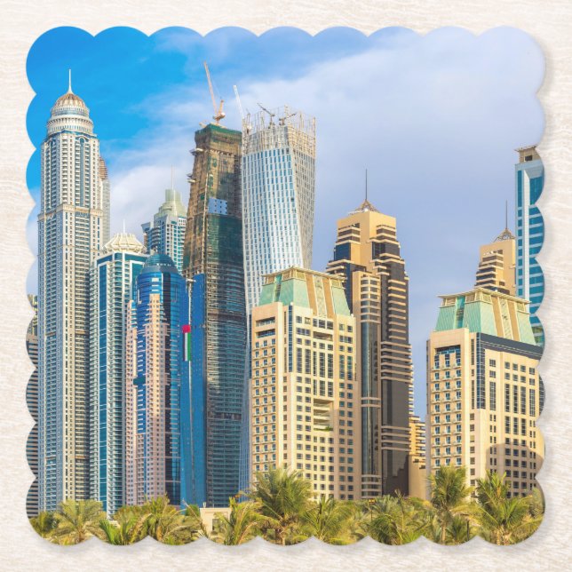 Dubai moderne Wolkenkratzer Corniche Untersetzer (Vorderseite)