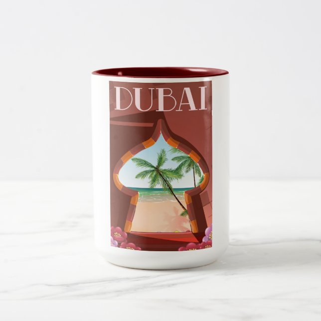 Dubai Palace Reiseposter Zweifarbige Tasse (Mittel)