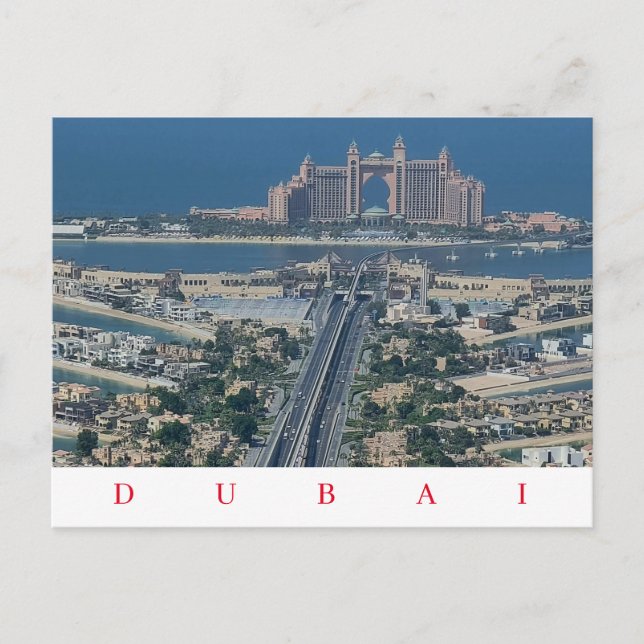 Dubai Palm Jumeirah Blick Postkarte (Vorderseite)