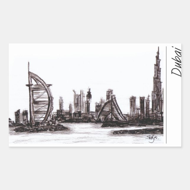Dubai Rechteckiger Aufkleber (Vorderseite)