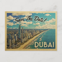 Dubai Save the Date Vintage Postkarten