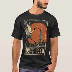 Dubai Skycraper Sumi-e-Desert Tower Silhouette T-Shirt