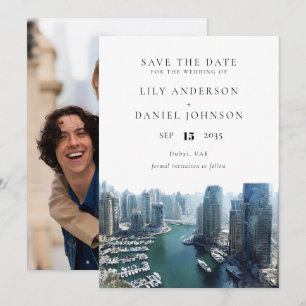 Dubai-Skyline-Aquarell-Foto-Hochzeit Save The Date