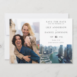 Dubai-Skyline-Aquarell-Foto-Hochzeit Save The Date