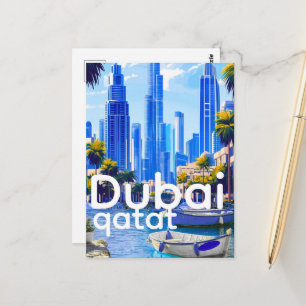 Dubai-Skyline-Karte, Moderne Stadt Landmarken Postkarte