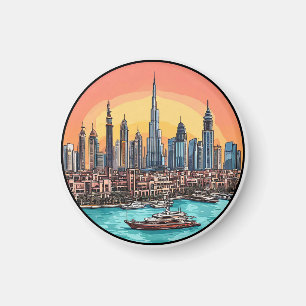 Dubai Skyline Magnet Stadt Reise Geschenk