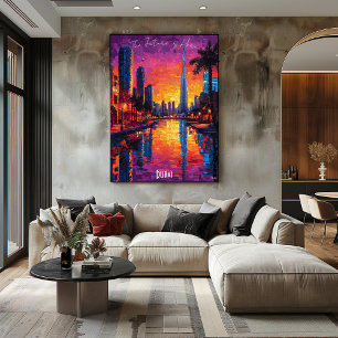 Dubai-Skyline-Poster – Moderne futuristische Wandk Poster