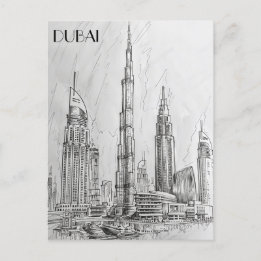 Dubai Skyline Postkarte