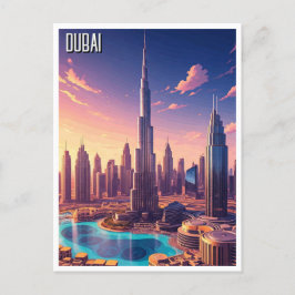 Dubai Skyline Travel Postkarte