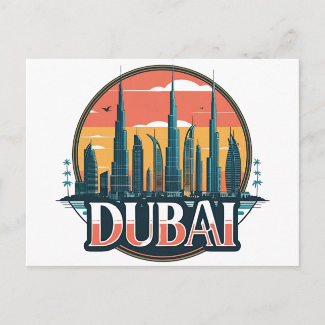 Dubai Skyline Travel Postkarte (Vorderseite)