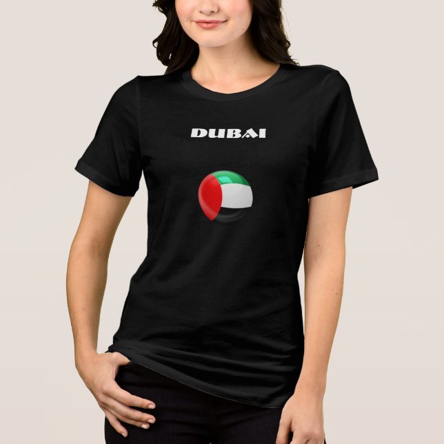 DUBAI Sonderaktion Blauer Touristengeschenk Tri-Blend Shirt (Vorderseite)