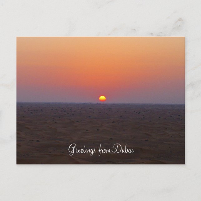 Dubai-Sonnenuntergang Postkarte (Vorderseite)