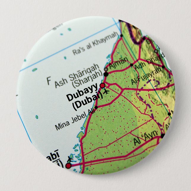Dubai-Stadt-Karte Button (Vorderseite)