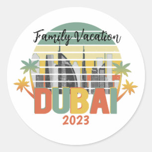 Dubai Travel Tourist Vacation Group Runder Aufkleber