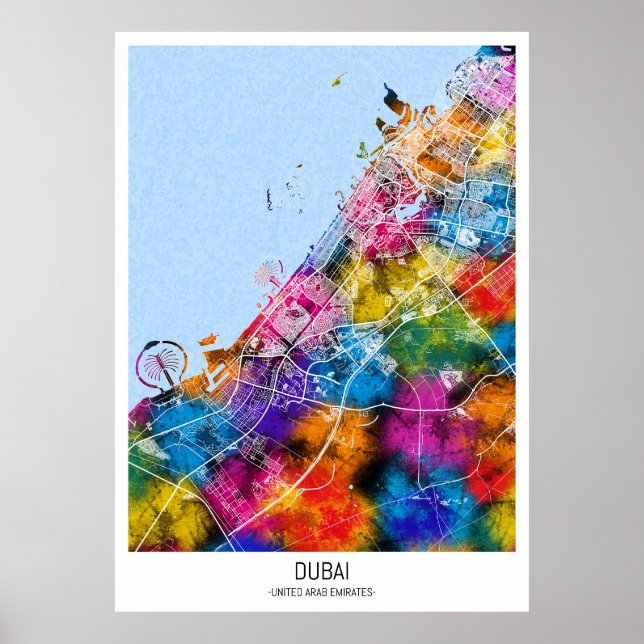 Dubai UAE City Map Poster (Vorne)