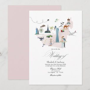 Dubai UAE Hochzeit in Urlaubsort Einladung