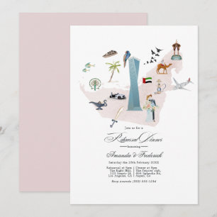 Dubai UAE Hochzeit in Urlaubsort Probe Dinner Einladung