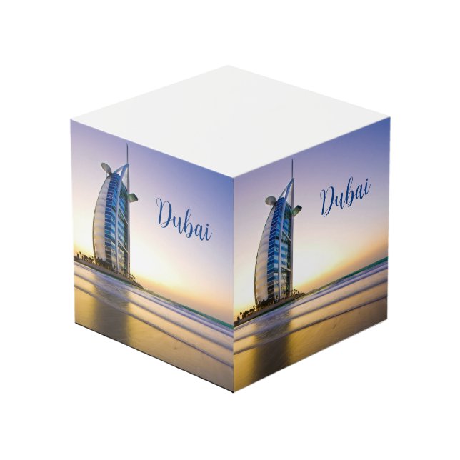 Dubai UAE Paper Cube Note Paper Würfel (Vorderseite Schrägansicht)