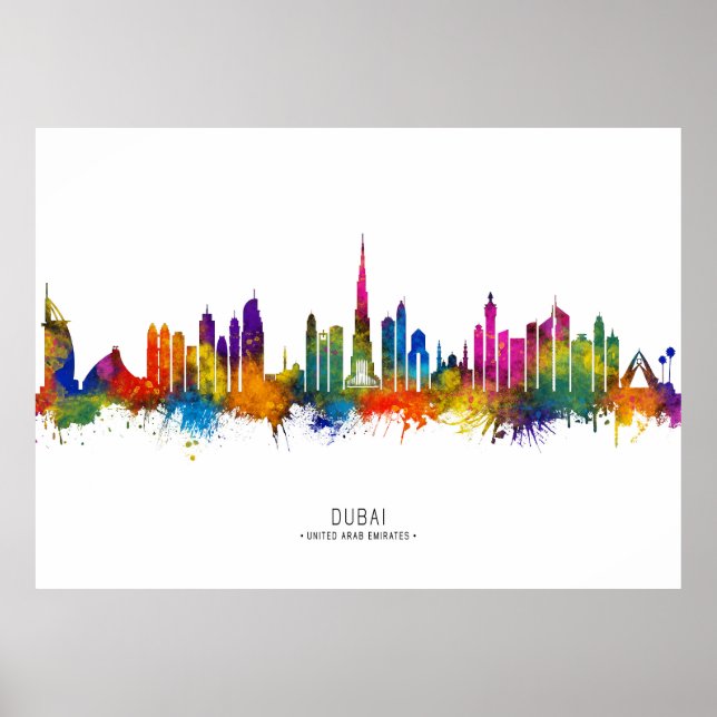 Dubai UAE Skyline Poster (Vorne)