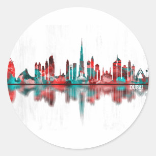 Dubai UAE Skyline Runder Aufkleber