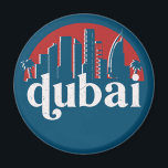 Dubai UAE Vintag Retro City Skyline City Art Magnet<br><div class="desc">Vintages und retro City Design mit wunderschöner Skyline, touristischer Attraktion und Stadtbild. Cooler Wolkenkratzer und Gebäude Silhouette Illustrationen für Touristen und Reisende. Ideal als Souvenir, um Zuhause zu bringen, wenn Sie durch die Welt reisen. Rett die Erinnerung an deine Reise und Ferien mit Familie und Freunden. Die Hintergrundfarbe kann auf...</div>