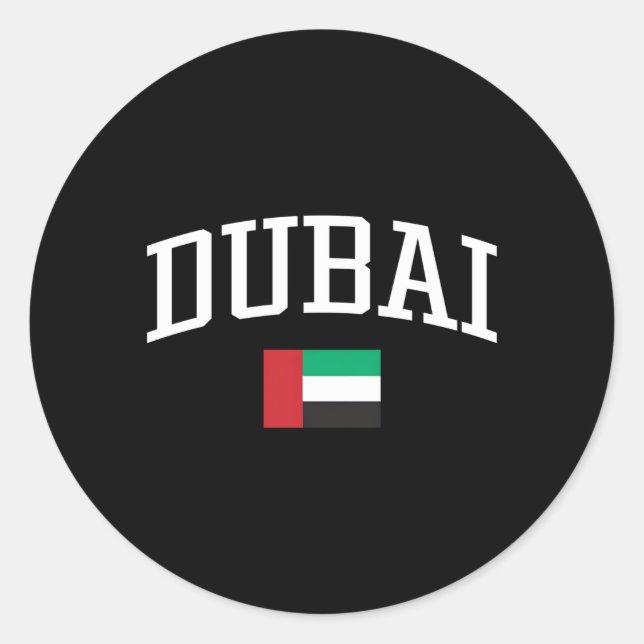 Dubai United Arab Emirates Länderflagge Runder Aufkleber (Vorderseite)